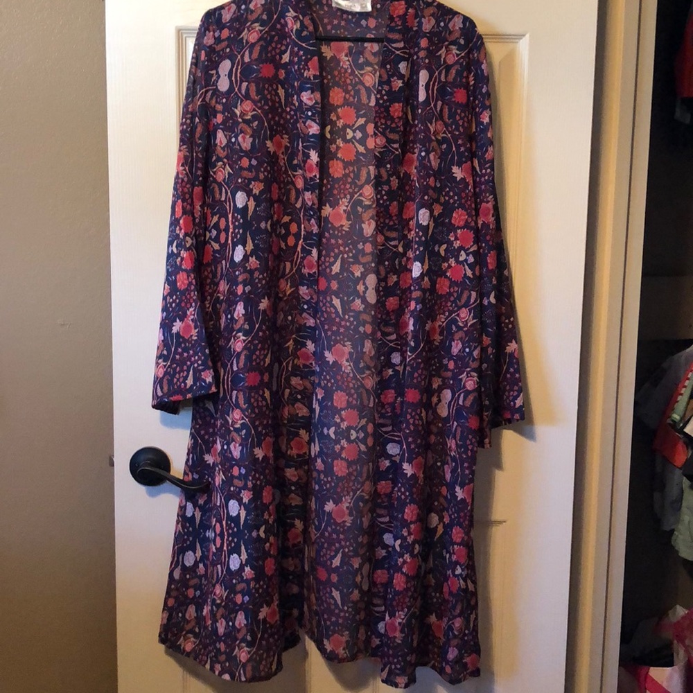 Blue and red kimono